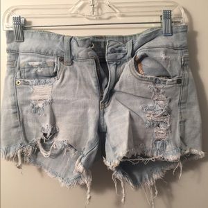 American Eagle distressed midi shorts